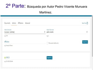 2º Parte: Búsqueda por Autor Pedro Vicente Munuera
Martínez.
 