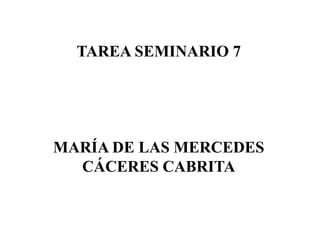 TAREA SEMINARIO 7
MARÍA DE LAS MERCEDES
CÁCERES CABRITA
 