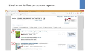 Seleccionamos los libros que queremos exportar:
 