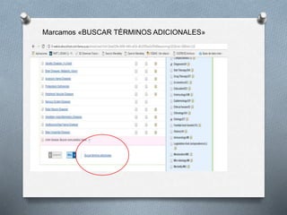 Marcamos «BUSCAR TÉRMINOS ADICIONALES»
 