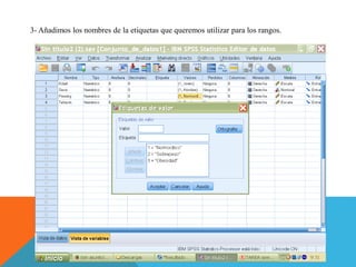 3- Añadimos los nombres de la etiquetas que queremos utilizar para los rangos.
 