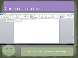 Nos vamos a insertar y pulsamos salto de página

 