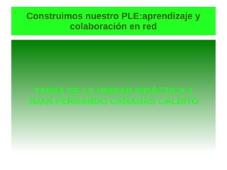 Construimos nuestro PLE:aprendizaje y
         colaboración en red




 TAREA DE LA UNIDAD DIDÁCTICA 3
JUAN FERNANDO CAÑADAS CALDITO
 