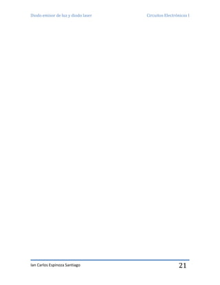 Diodo emisor de luz y diodo laser Circuitos Electrónicos I
Ian Carlos Espinoza Santiago 21
 