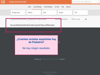¿Cuántas revistas españolas hay
de Pediatría?
No hay ningún resultado.
 