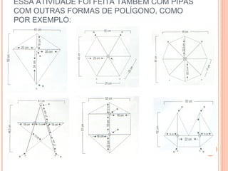 ESSA ATIVIDADE FOI FEITA TAMBÉM COM PIPAS COM OUTRAS FORMAS DE POLÍGONO, COMO POR EXEMPLO: 