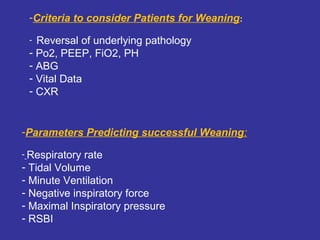 Wean Fio2 difficult weaning from Mechanical ventilator | PPT