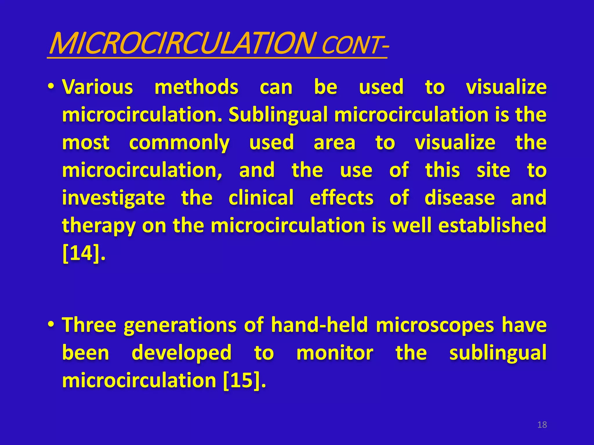MICROCIRCULATION IN ICU | PDF