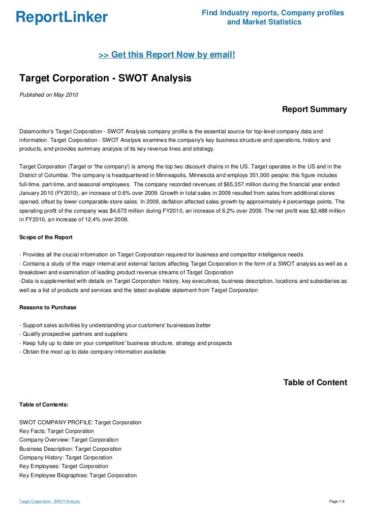 Swot Analysis Target Corporation