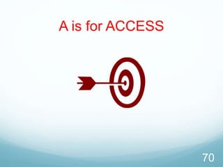 A is for ACCESS
70
 