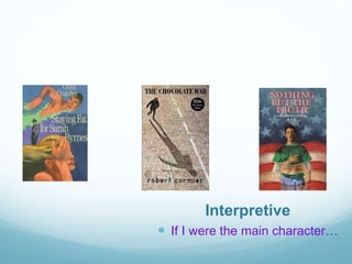 Interpretive
 If I were the main character…
 
