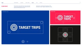 Logo 11
Clear space
Introduction Symbol Logo types Rules Use Misuse
TargetTrips
Combination mark
Target
Trips
51em
Clear space is one of the most crucial rules when
using our logo, depends on the scenario and the
place when the logo will be used.
Clear space is important and necessary when
showing our logo in digital collaboration as well.
 