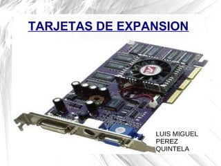 TARJETAS DE EXPANSION




                LUIS MIGUEL
                PEREZ
                QUINTELA
 