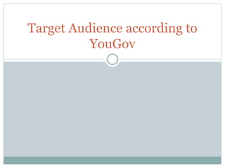 Target Audience according to
YouGov
 