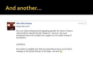 Target audience feedback