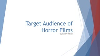 Target Audience of
Horror FilmsBy Sarah Hilton
 