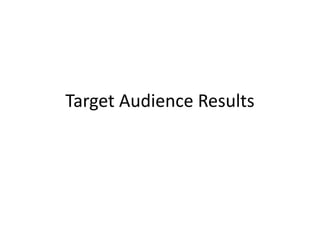 Target Audience Results
 