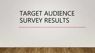 TARGET AUDIENCE
SURVEY RESULTS
 