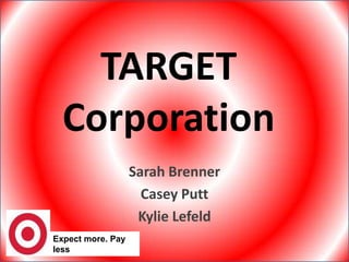 TARGET Corporation  Sarah Brenner Casey Putt Kylie Lefeld Expect more. Pay less 