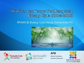 RPJMN III Bidang Cipta Karya, Kementrian PU
AFSI
Aliansi Fasilitator
Sanitasi Indonesia
 