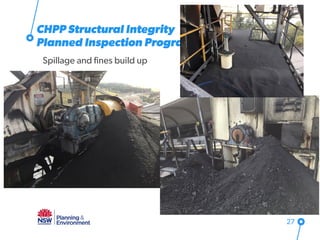 Spillage and fines build up
27
CHPP Structural Integrity
Planned Inspection Program
 