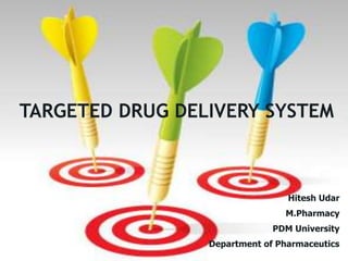 TARGETED DRUG DELIVERY SYSTEM
Hitesh Udar
M.Pharmacy
PDM University
Department of Pharmaceutics
 