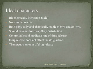 Chemically Non Inert Targeted drug delivery systems | PPTX