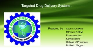 Prepared by :- Arjun S.Dhawale
MPharm 2 SEM
Pharmaceutics,
Kamla Nehru
College of Pharmacy,
Butibori , Nagpur.
 