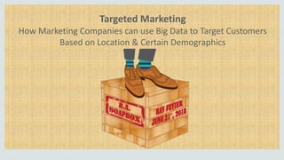Targeted Marketing
How Marketing Companies can use Big Data to Target Customers
Based on Location & Certain Demographics
 