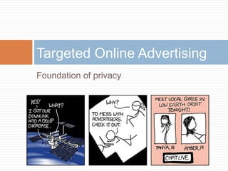 Targeted Online Advertising
Foundation of privacy

 