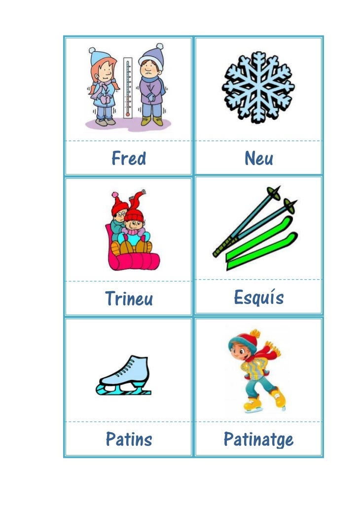 Targetes vocabulari hivern