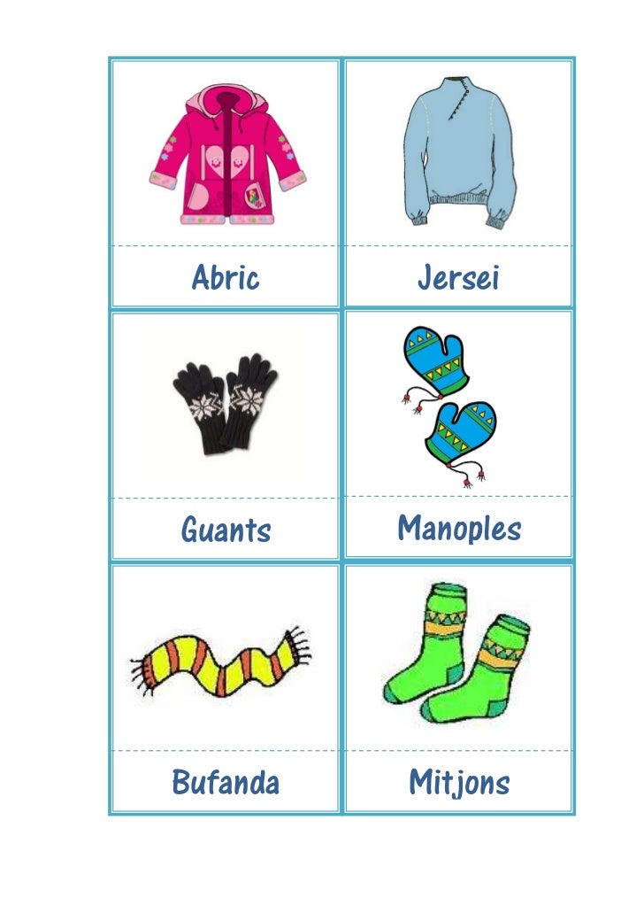 Targetes vocabulari hivern