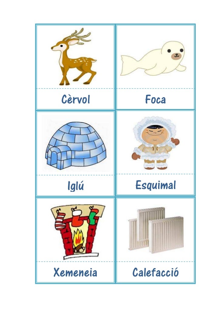 Targetes vocabulari hivern