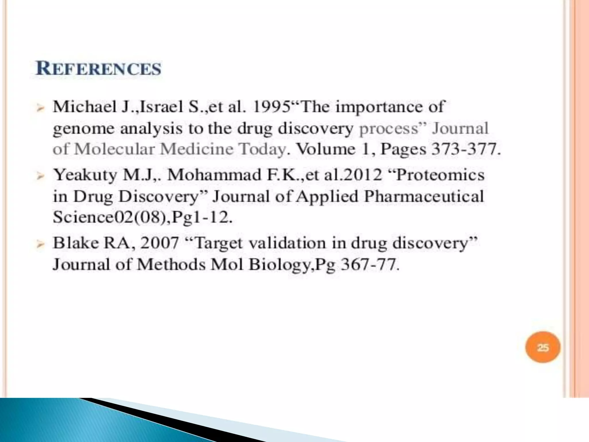 Target identification and validation
