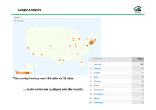 Google Analytics




   ... assim como em qualquer país do mundo.
 