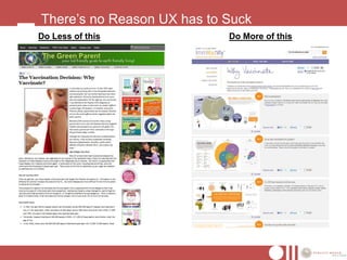 There’s no Reason UX has to Suck
Do Less of this             Do More of this
 