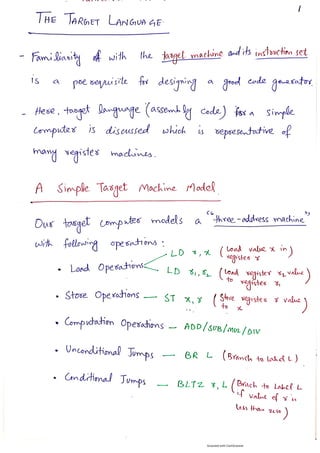 Target language in compiler design