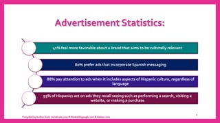 Advertisement Statistics:
41% feel more favorable about a brand that aims to be culturally relevant
80% prefer ads that in...