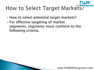 Target market selection | PPTX