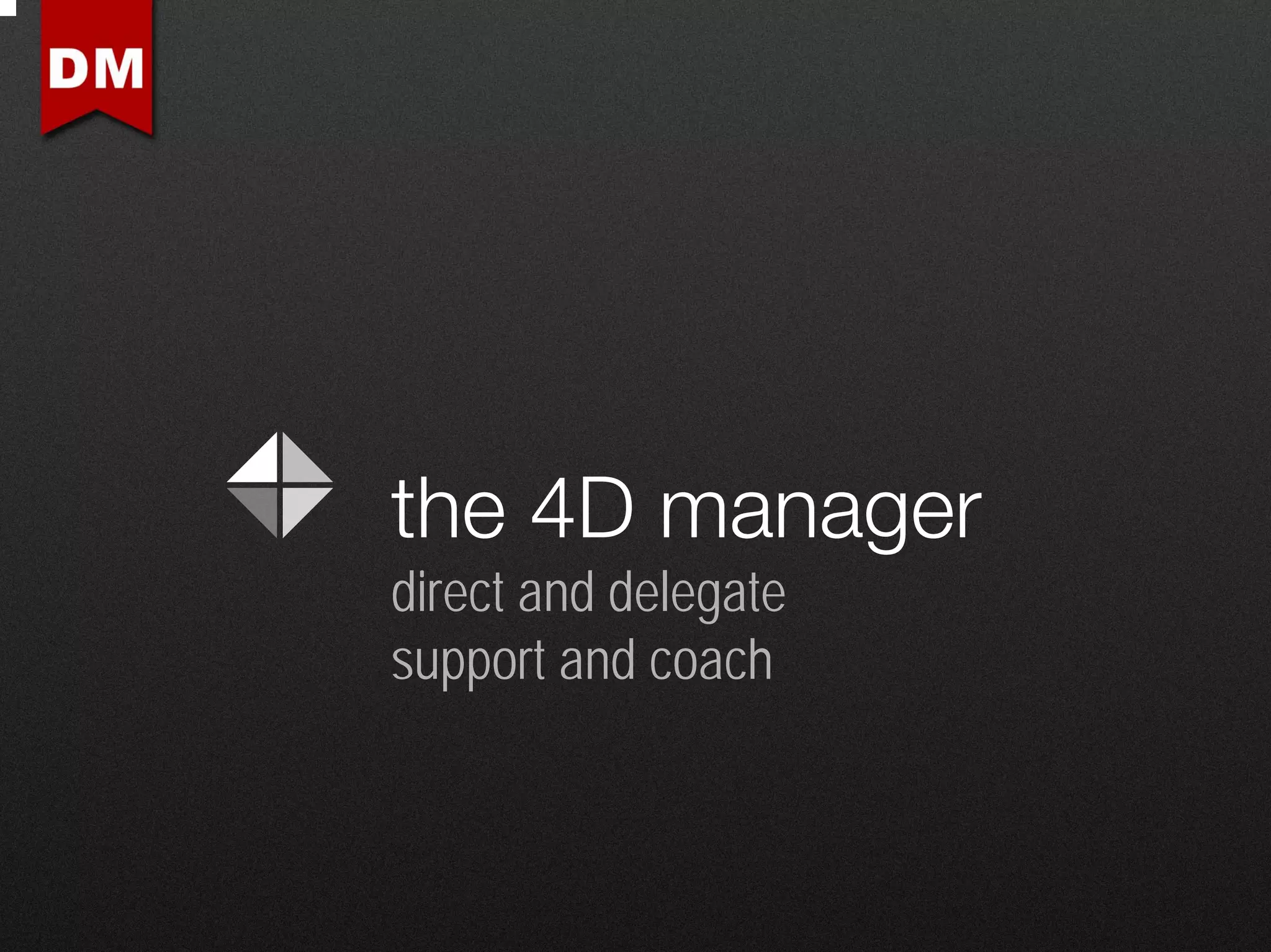 the 4D manager
direct and delegate
support and coach
 