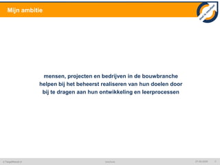 projectmanagement in ontwikkel- en realisatiefase	hoofd bedrijfsbureau / werkvoorb. / projectleider
