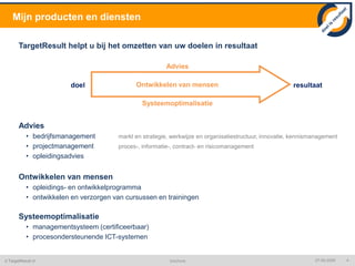ontwikkelen en implementeren ICT en managementsystemen	ISO / VCA / integraal plannen / ..