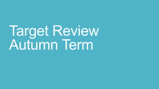 Target Review
Autumn Term

 