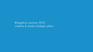 #targetrun summer 2015
creative & media strategic pillars
 