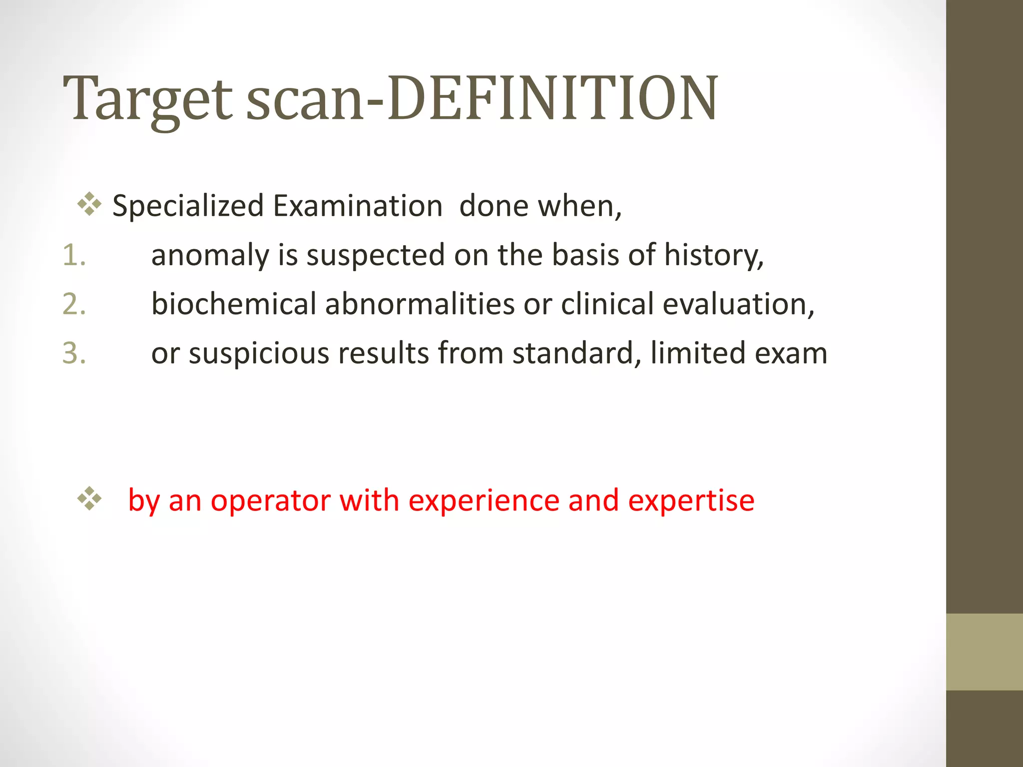 Target scan for fetal anomalies | PPTX