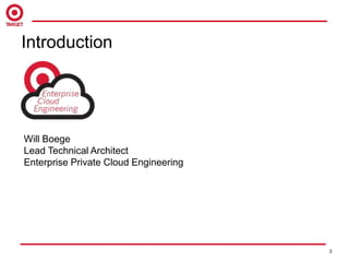 Agenda
3
Introduction
Will Boege
Lead Technical Architect
Enterprise Private Cloud Engineering
 