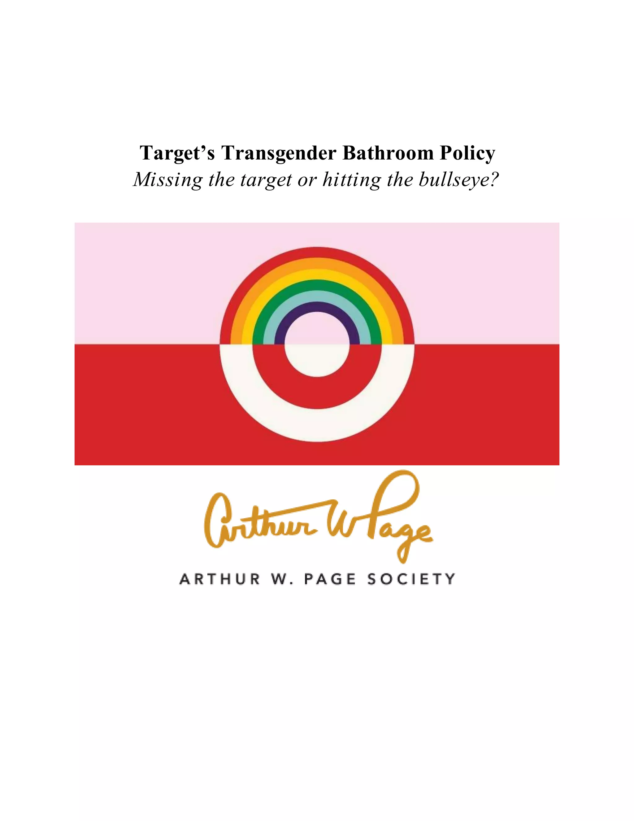 Target's transgender bathroom policy case study | PDF