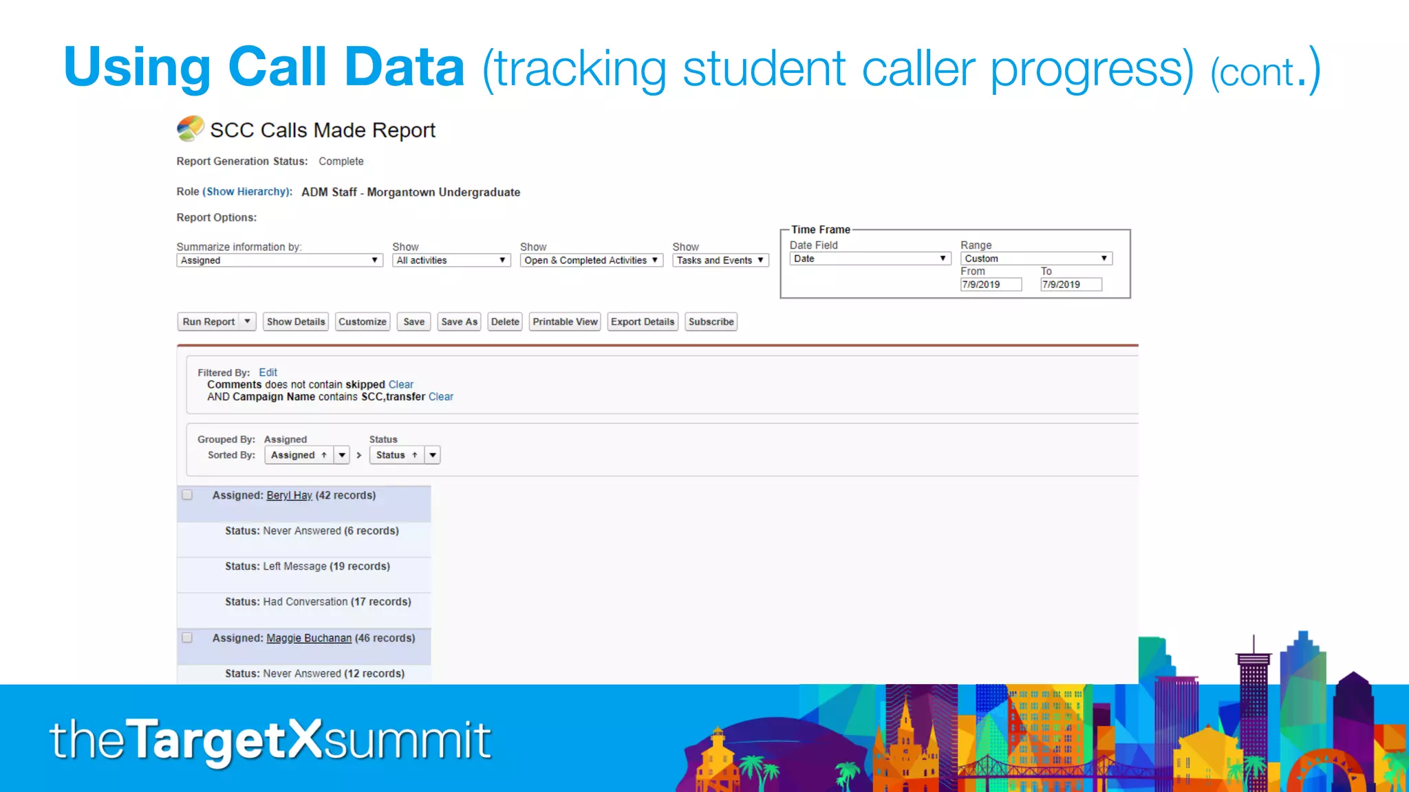 Using Call Data (tracking student caller progress) (cont.)