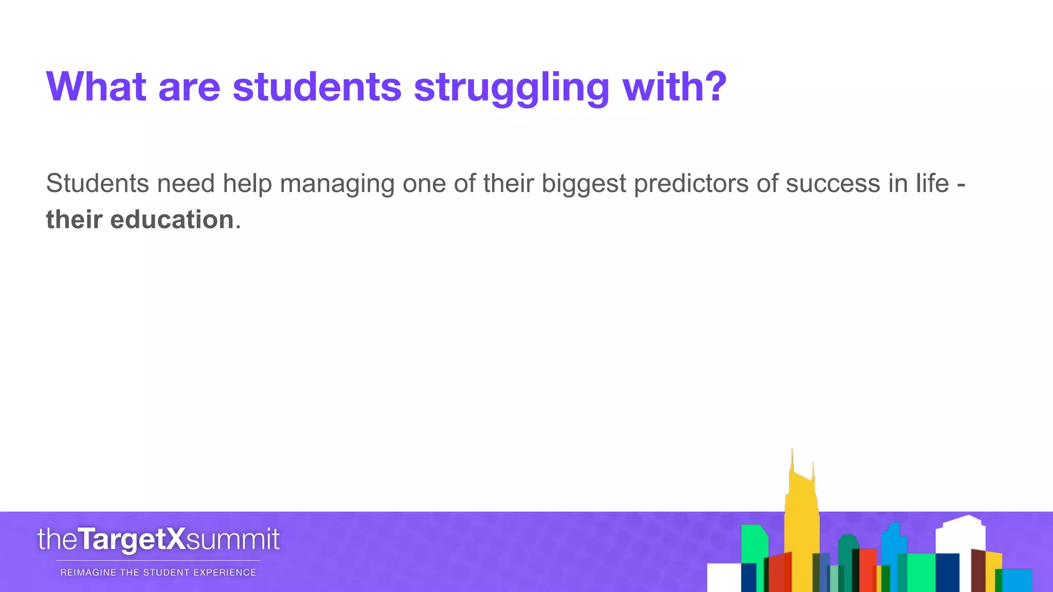 Students need help managing one of their biggest predictors of success in life -
their education.
 