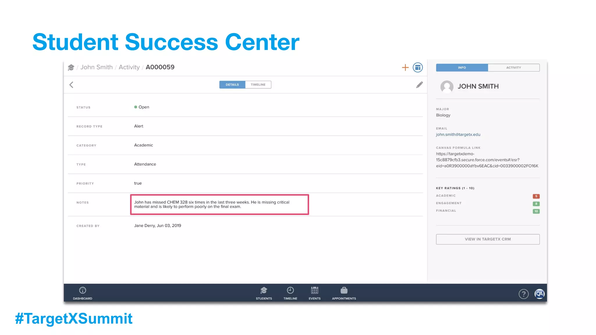 #TargetXSummit
Student Success Center
 
